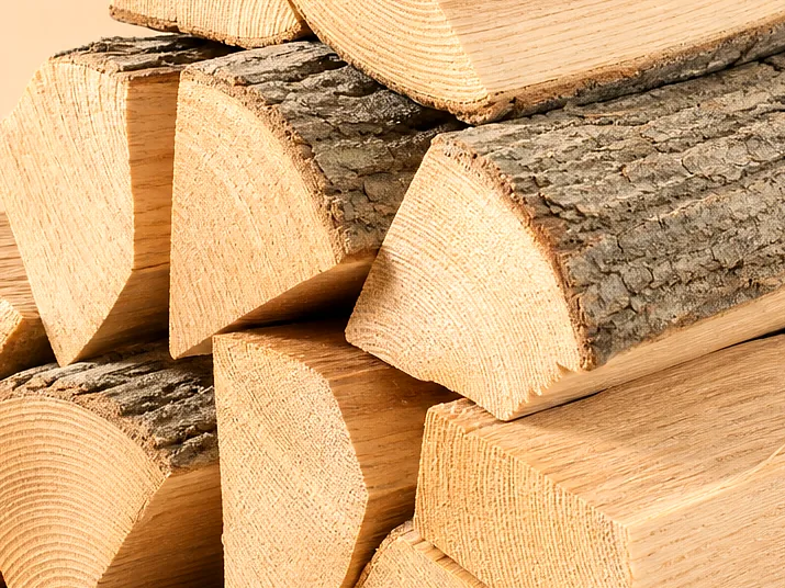 Ясеневые дрова, уложенные ровными рядами